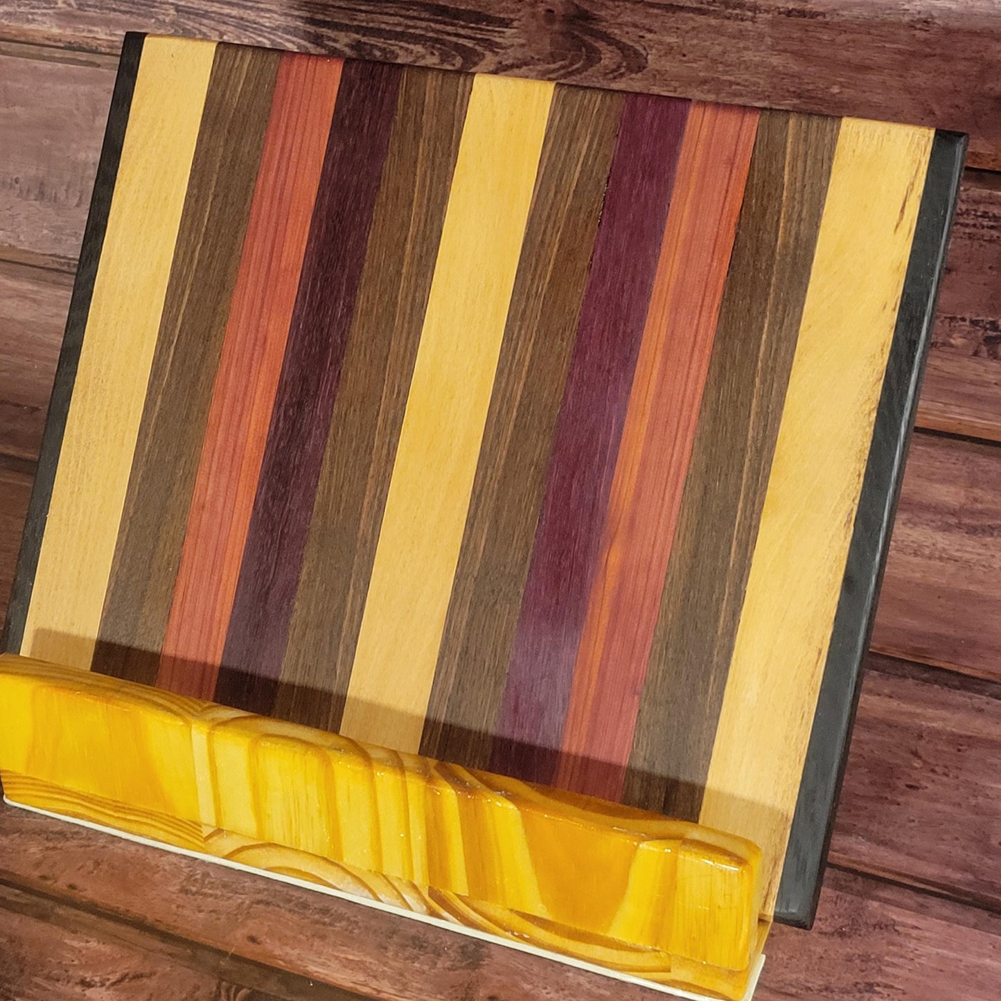 Fine Exotic Hardwood Cutting/Charcuterie/Serving Board 12"W x 12"H -Made in USA!