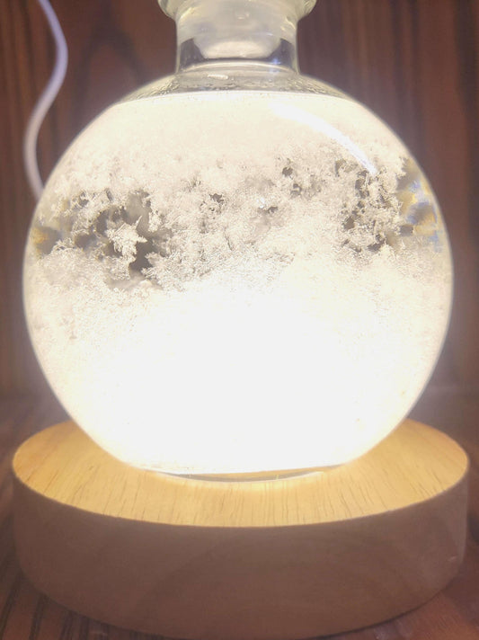 Fitzroy Storm Glass Barometer Snow Globe & LED USB Display | Made in the USA! | Great Gift Idea |