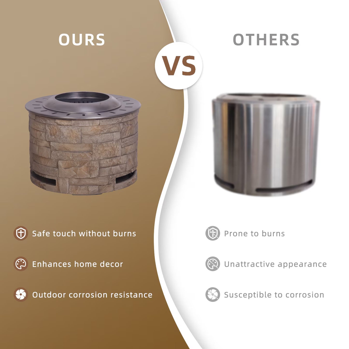 Stacked Stone Smokeless Firepit For Wood Pellets Twigs Wood Fuel