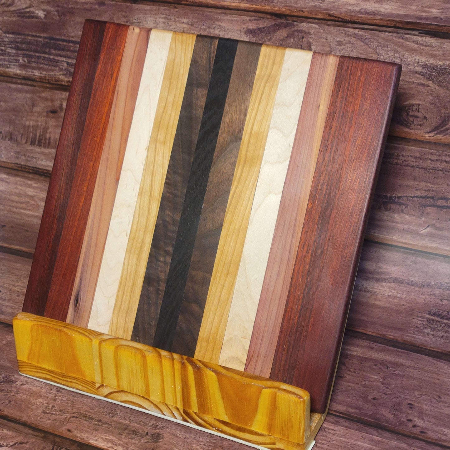 Fine Exotic Hardwood Cutting/Charcuterie/Serving Board 12"W x 12"H -Made in USA!