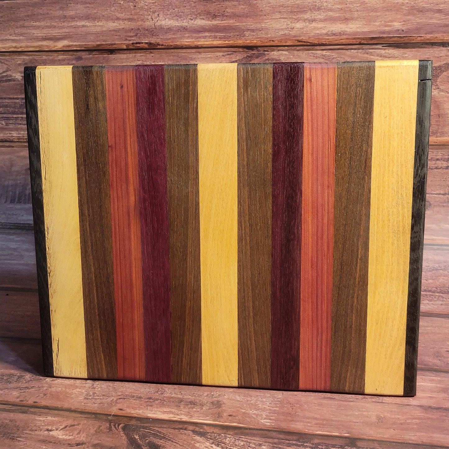 Fine Exotic Hardwood Cutting/Charcuterie/Serving Board 12"W x 12"H -Made in USA!