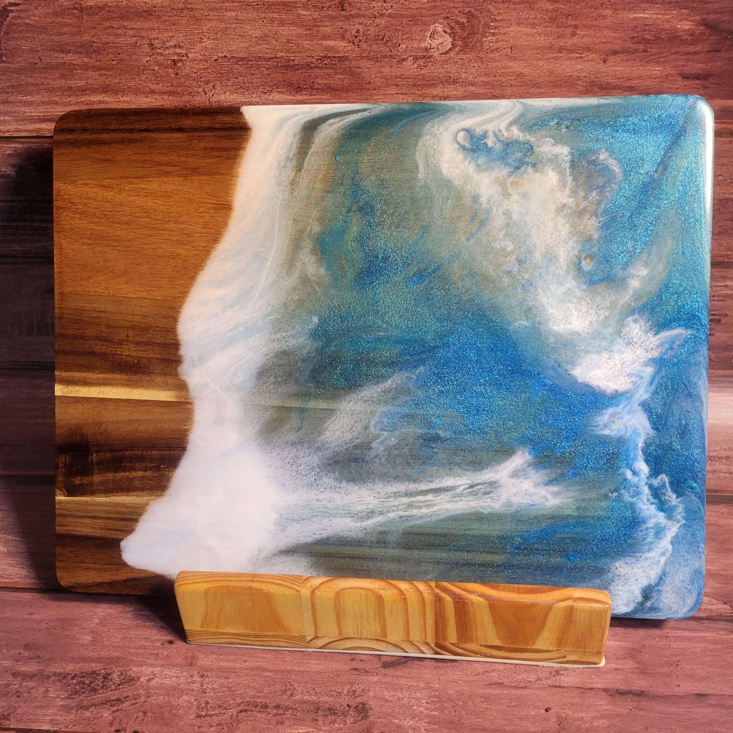 Ocean Acacia Wood Cutting Board/Charcuterie Board 18"x14" -Made in the USA!