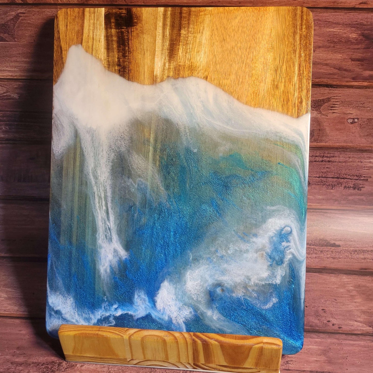 Ocean Acacia Wood Cutting Board/Charcuterie Board 18"x14" -Made in the USA!