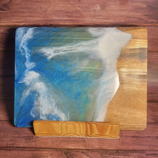 Ocean Acacia Wood Cutting Board/Charcuterie Board 18"x14" -Made in the USA!