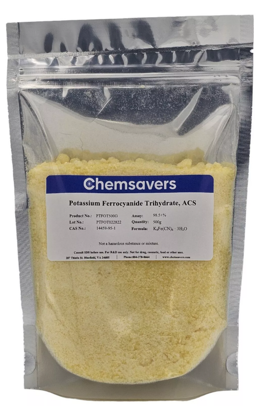 30g Potassium Ferrocyanide Trihydrate, ACS, 99+% Lab Grade