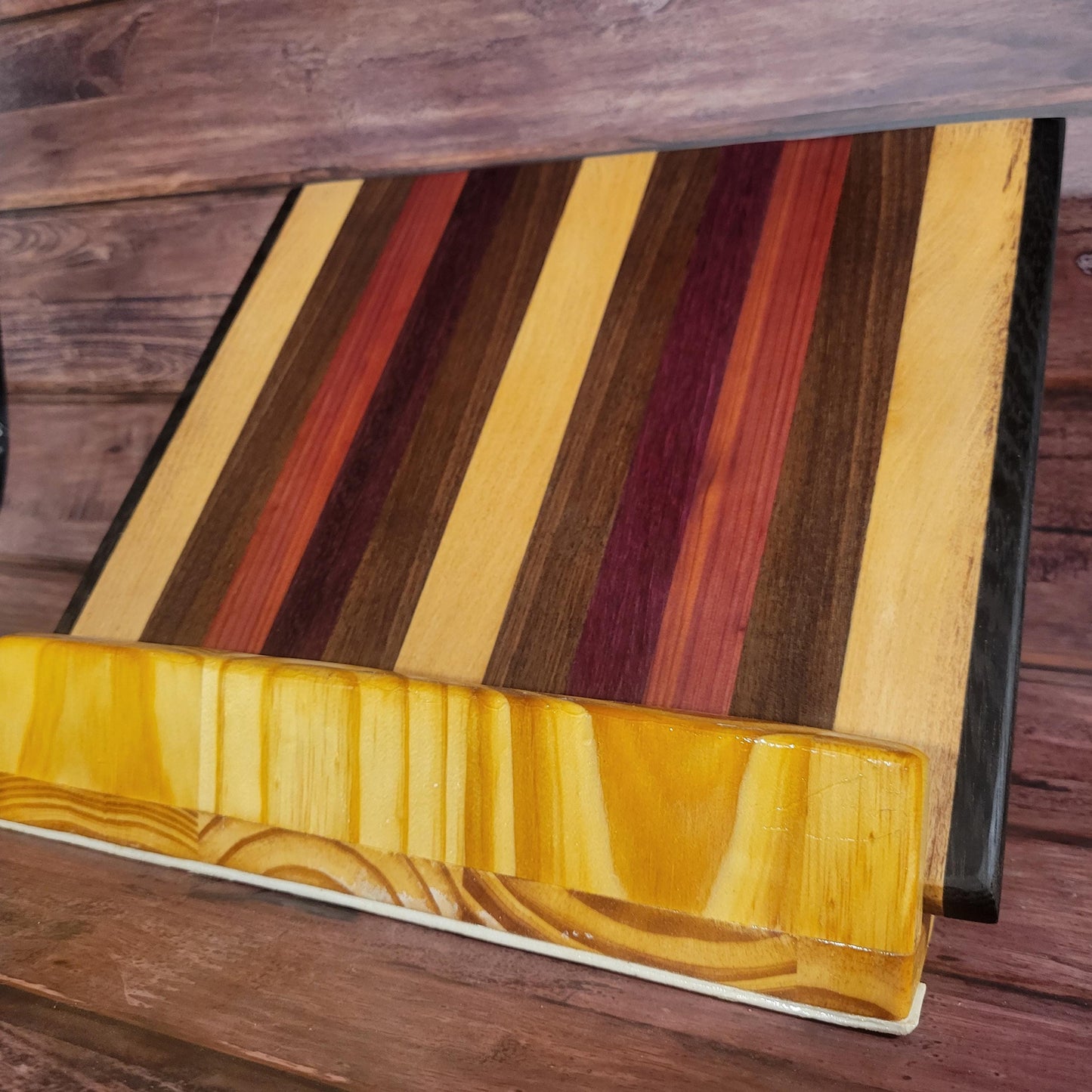 Fine Exotic Hardwood Cutting/Charcuterie/Serving Board 12"W x 12"H -Made in USA!