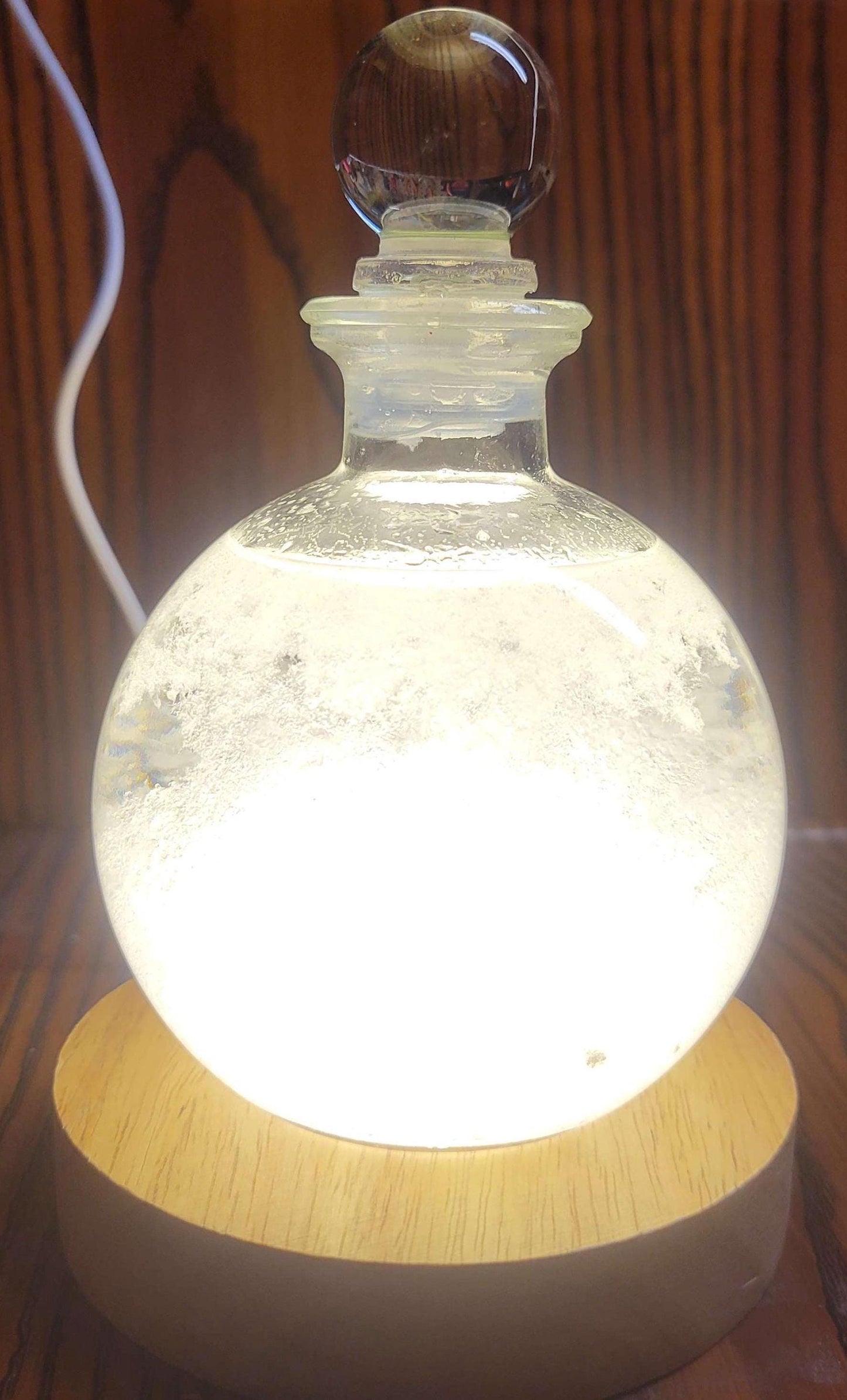 Fitzroy Storm Glass Barometer Snow Globe & LED USB Display | Made in the USA! | Great Gift Idea |