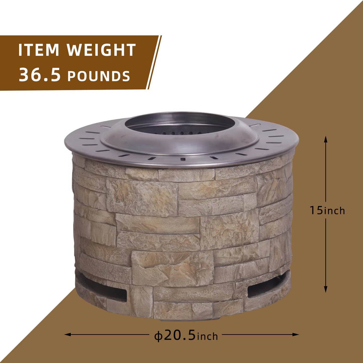 Stacked Stone Smokeless Firepit For Wood Pellets Twigs Wood Fuel