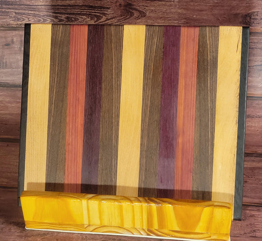 Fine Exotic Hardwood Cutting/Charcuterie/Serving Board 12"W x 12"H -Made in USA!