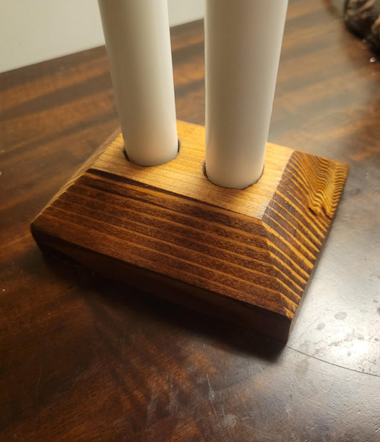 Rustic Wood Candle Holder