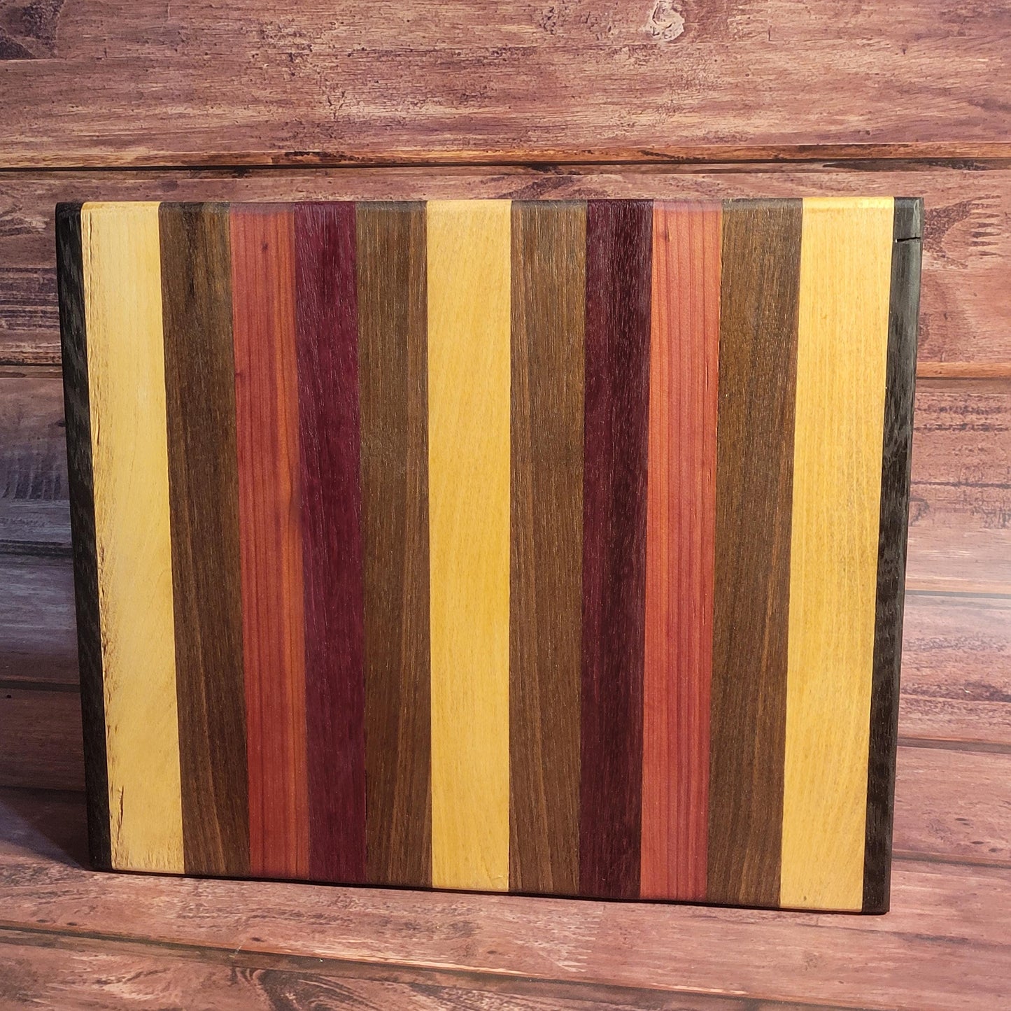 Fine Exotic Hardwood Cutting/Charcuterie/Serving Board 12"W x 12"H -Made in USA!