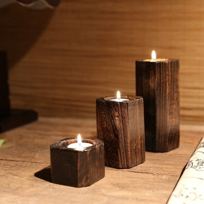 Rustic Fine Hardwood Candle Holder