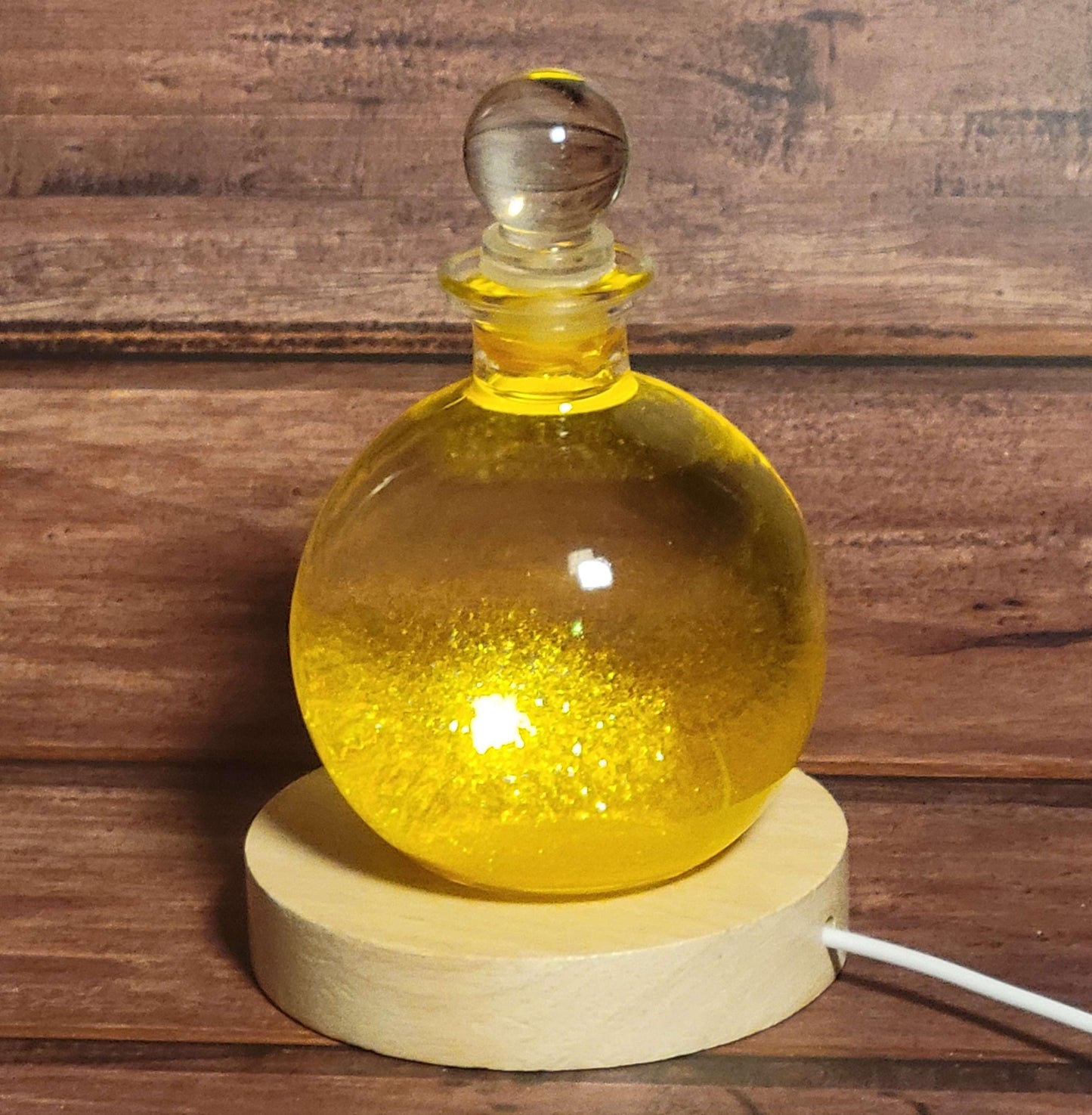 Golden Rain Snow Globe Light Up LED Display - Unique Gift!