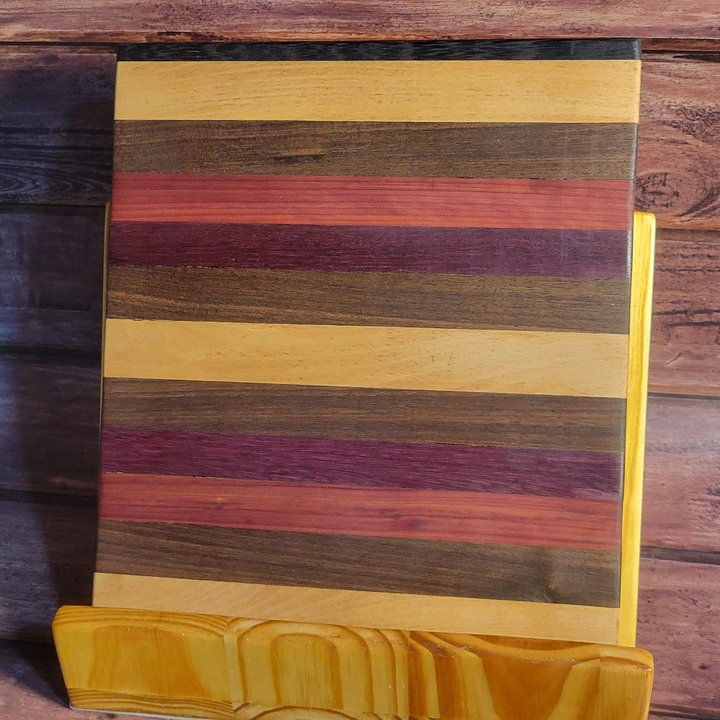 Fine Exotic Hardwood Cutting/Charcuterie/Serving Board 12"W x 12"H -Made in USA!