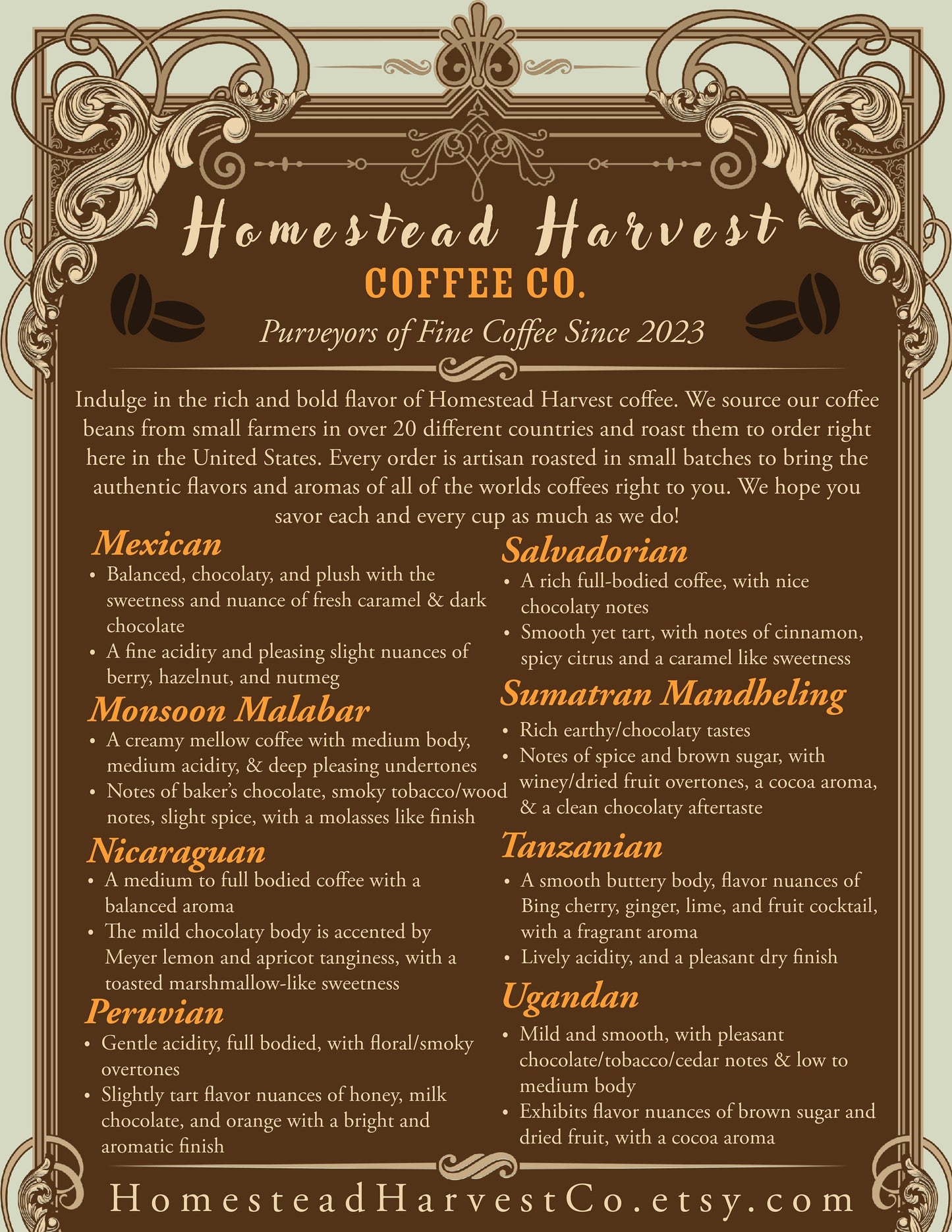 36 Oz Ethiopian Yirgacheffe Coffee Bean Sampler | 100% Arabica Coffee Beans |