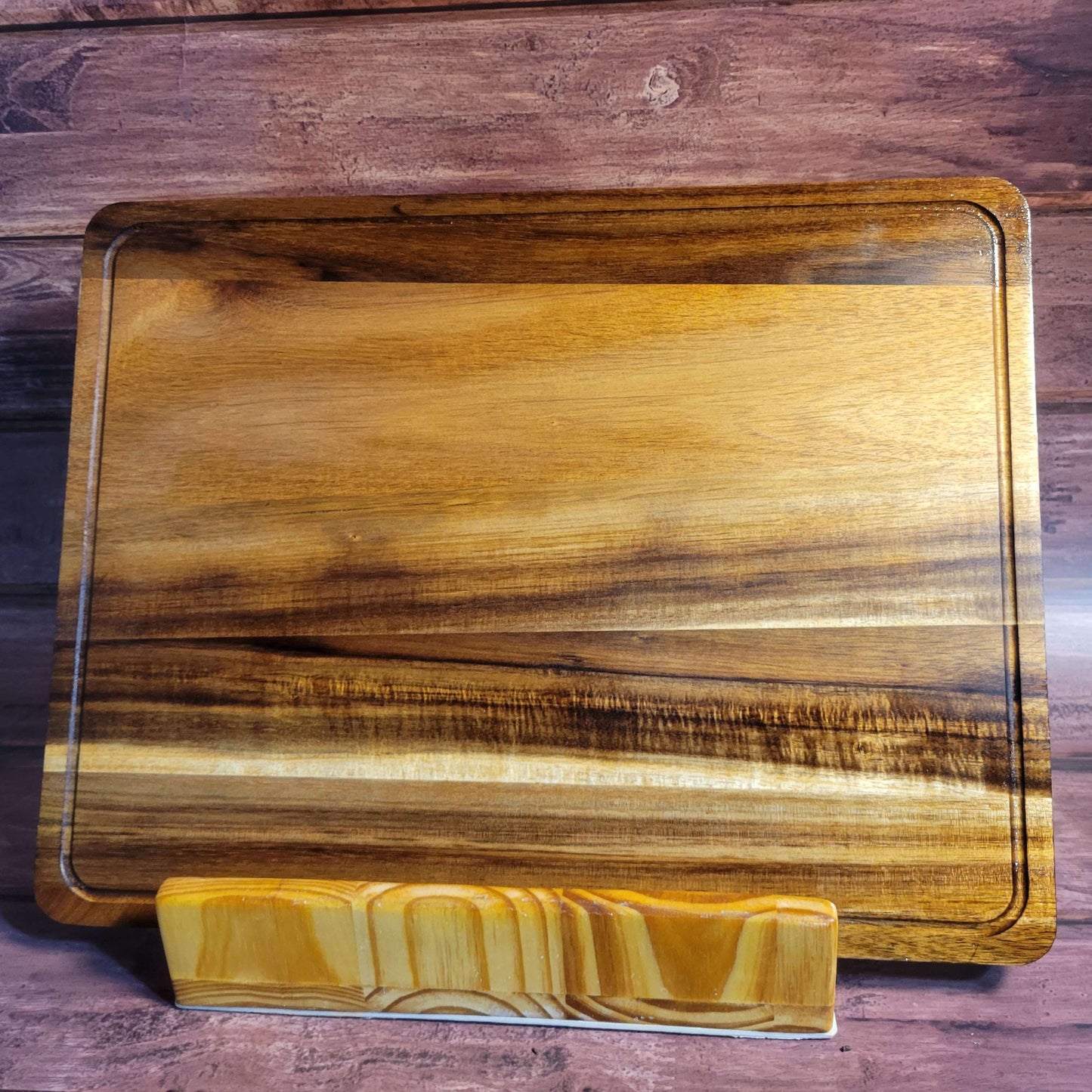 Ocean Acacia Wood Cutting Board/Charcuterie Board 18"x14" -Made in the USA!