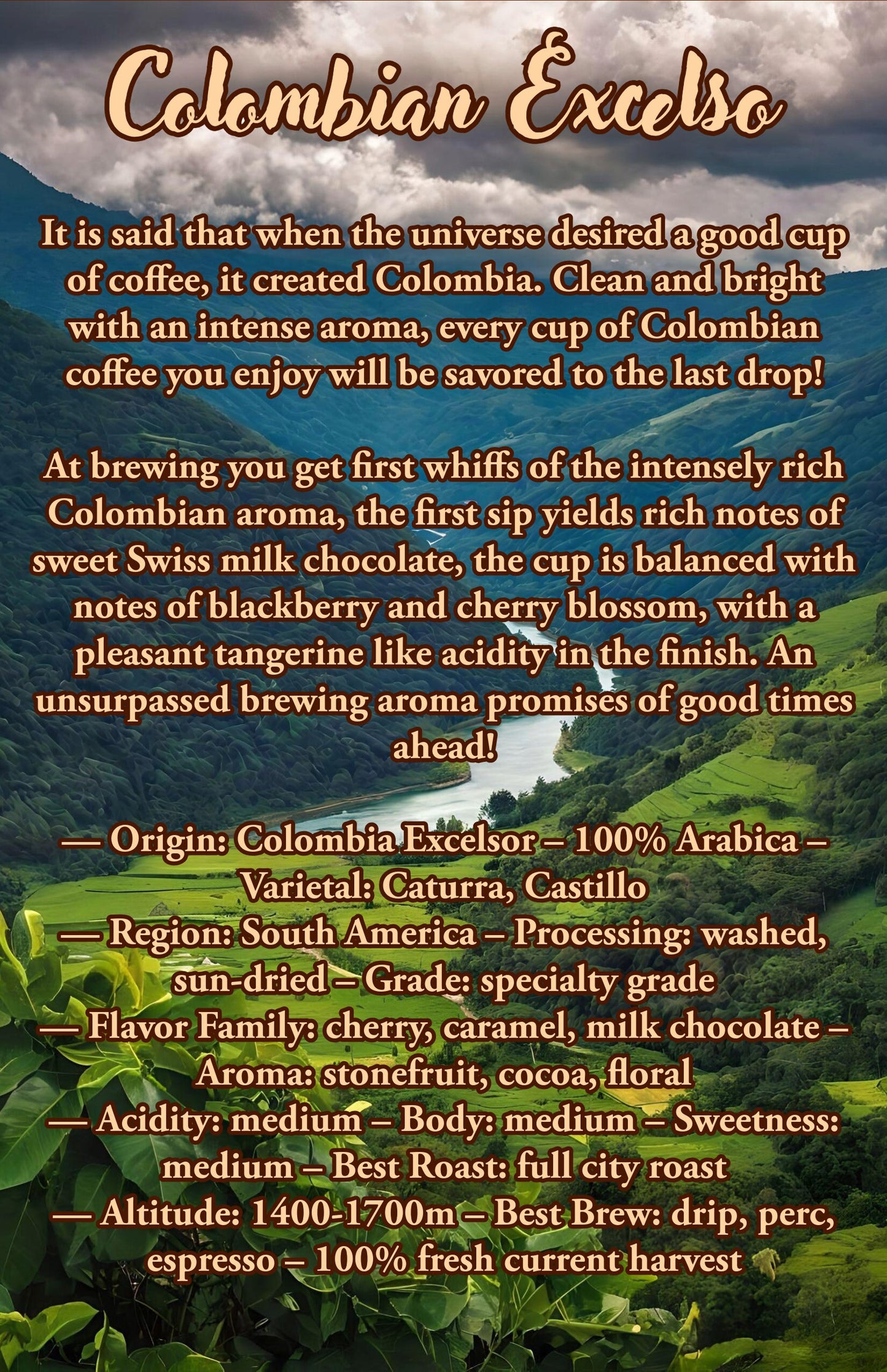 12 Oz Colombian Excelso Coffee | 100% Arabica Coffee Beans | Gift Ideas |  Best Seller |