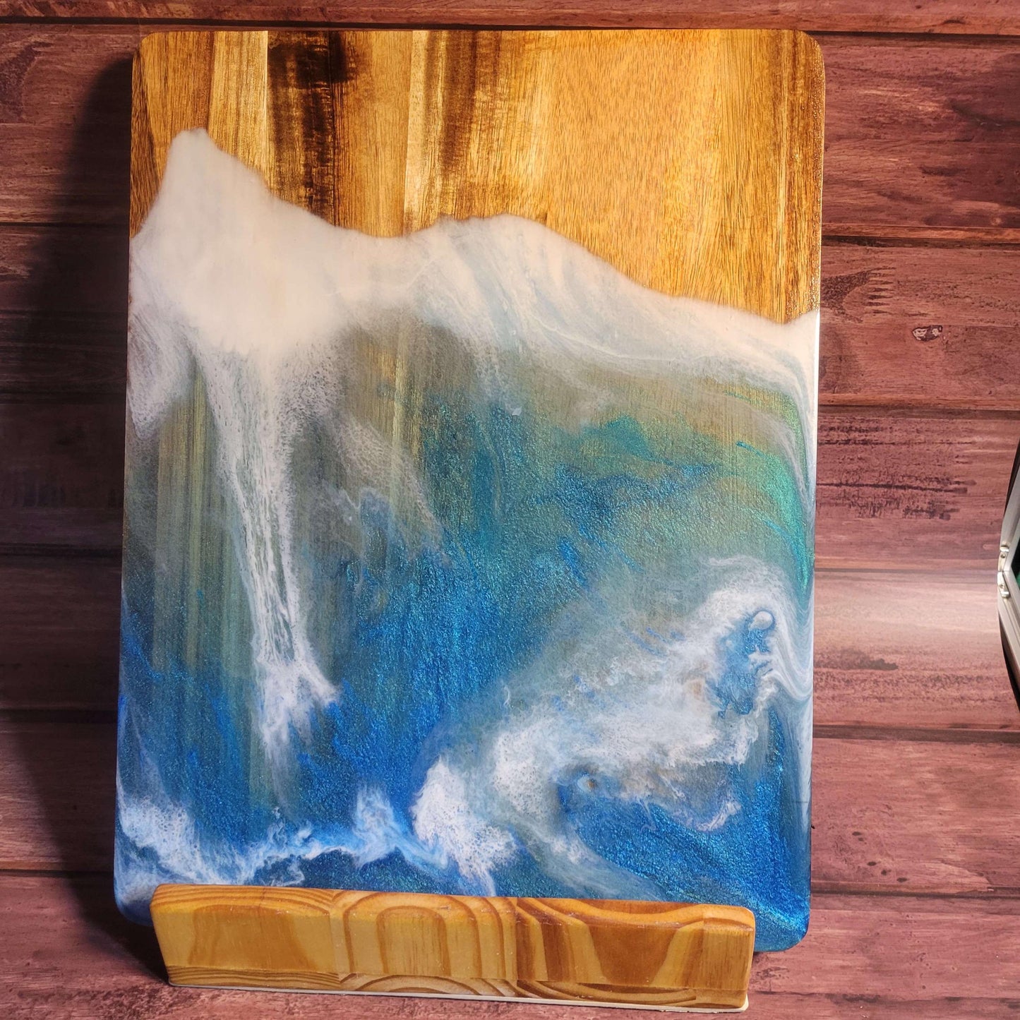 Ocean Acacia Wood Cutting Board/Charcuterie Board 18"x14" -Made in the USA!