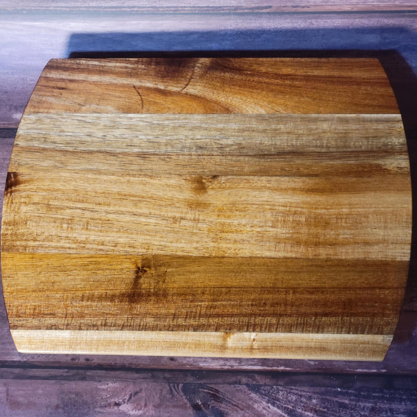 Fine Acacia Wood 14"w x 11"h Cutting/Charcuterie Board W/ Gold Branch Handles