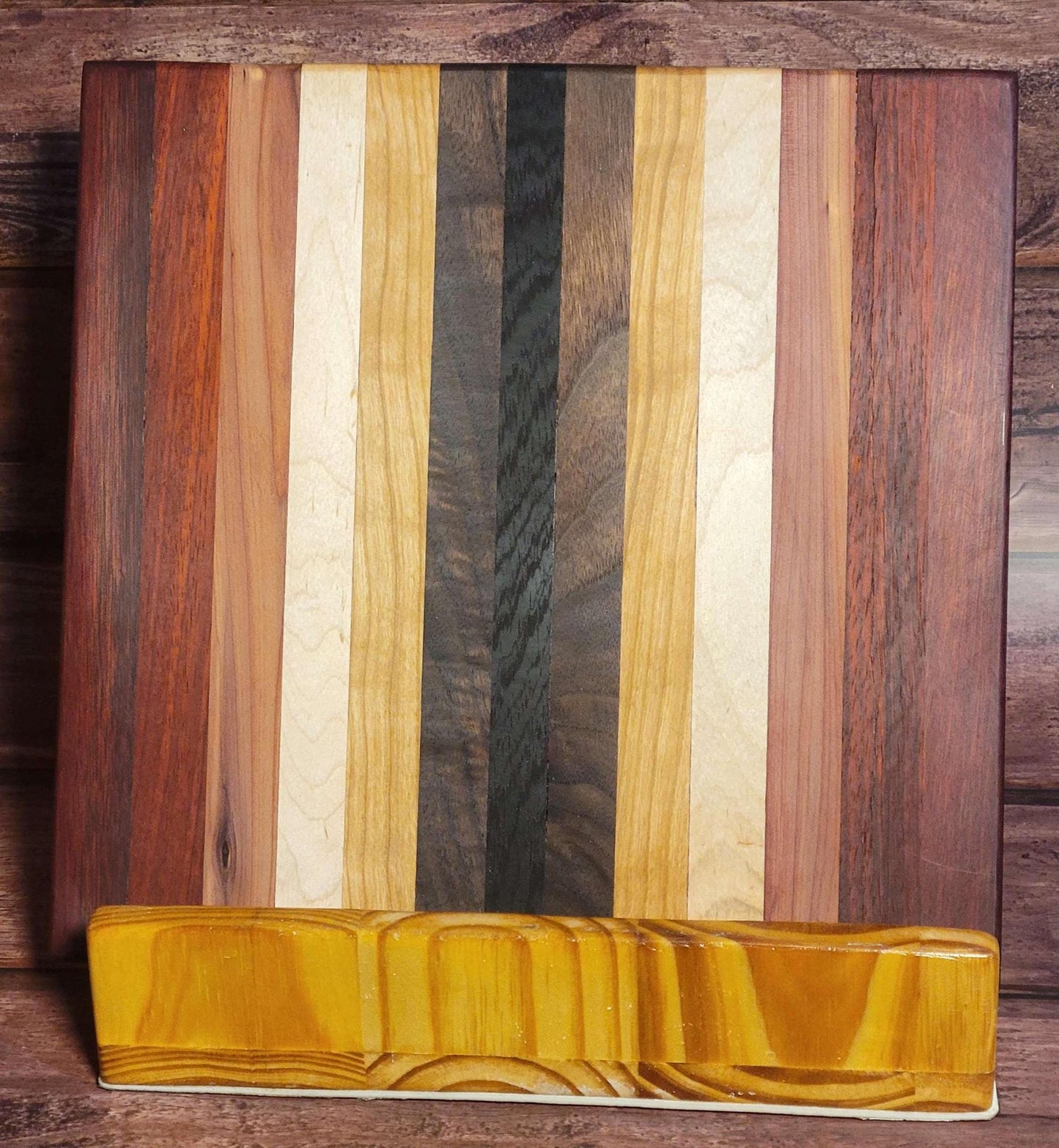 Fine Exotic Hardwood Cutting/Charcuterie/Serving Board 12"W x 12"H -Made in USA!