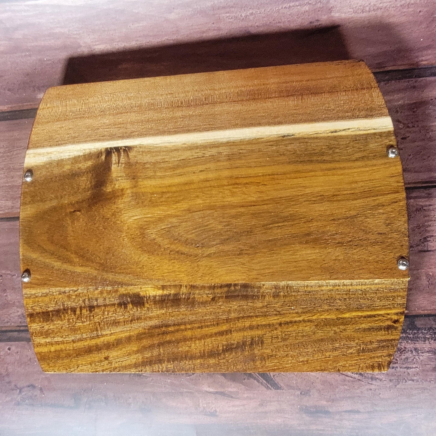 Fine Acacia Wood 14"w x 11"h Cutting/Charcuterie Board W/ Gold Branch Handles