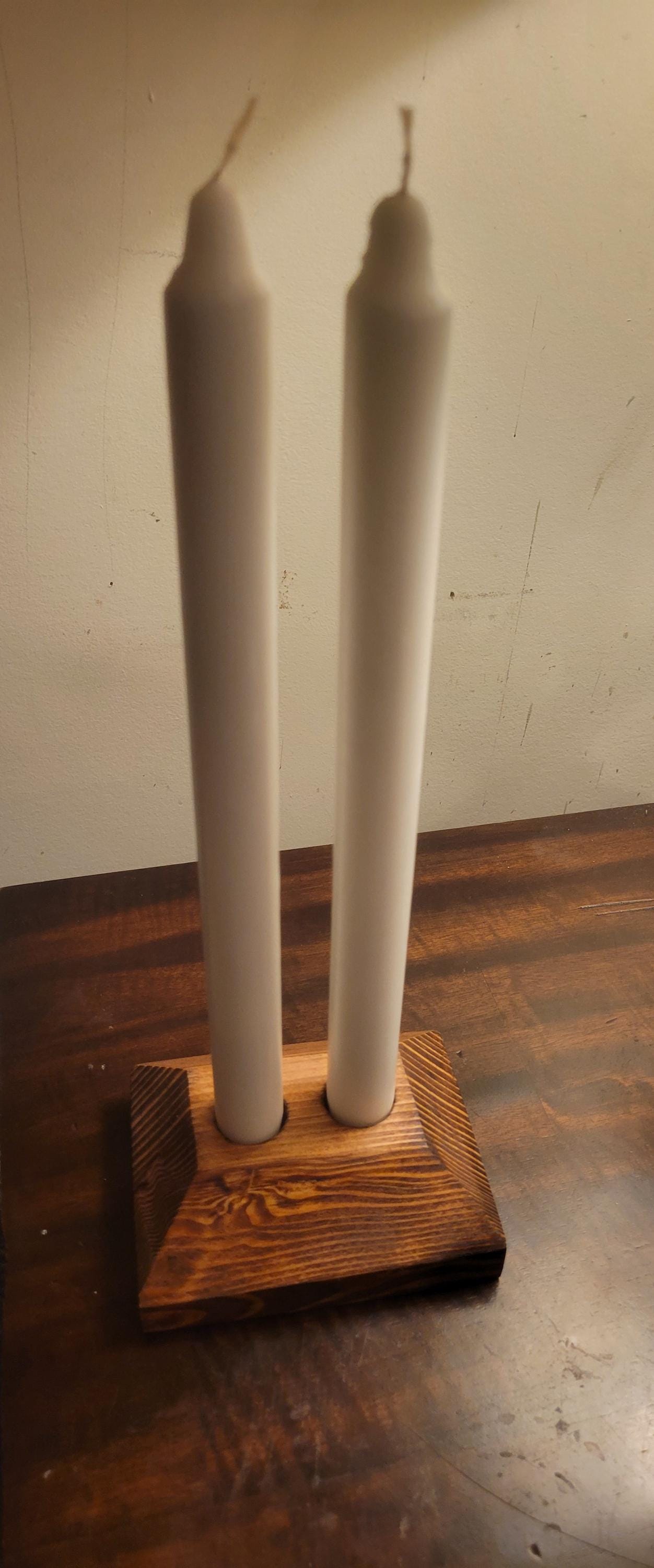 Rustic Wood Candle Holder