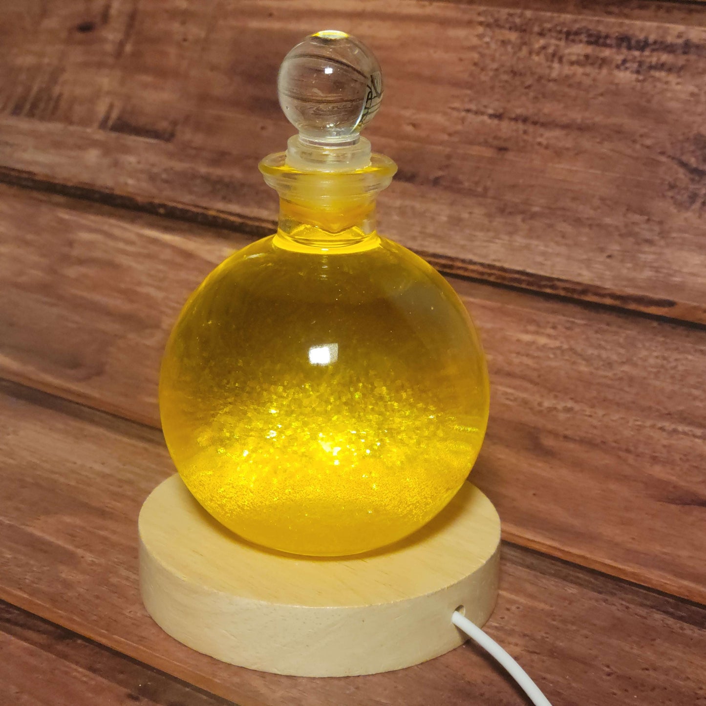 Golden Rain Snow Globe Light Up LED Display - Unique Gift!