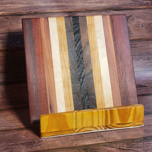 Fine Exotic Hardwood Cutting/Charcuterie/Serving Board 12"W x 12"H -Made in USA!