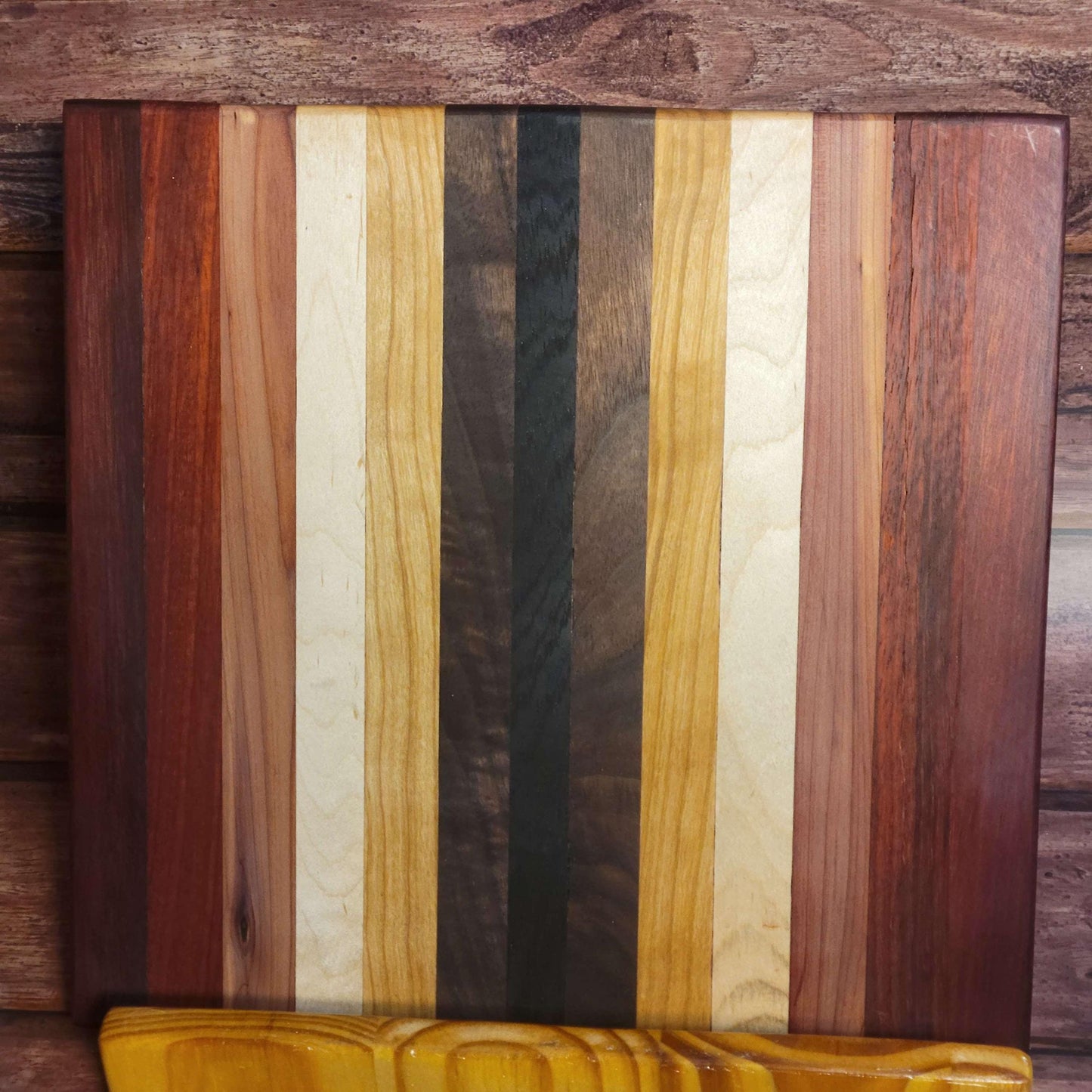 Fine Exotic Hardwood Cutting/Charcuterie/Serving Board 12"W x 12"H -Made in USA!